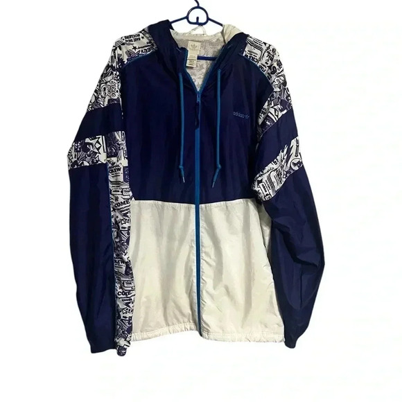 Adidas fullprint windbreaker jacket purple and white size XL RARE Men’s - Picture 1 of 7
